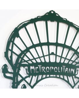 Close-up of the wall decoration Art Nouveau stylized Metropolitain. Height 86 cm
