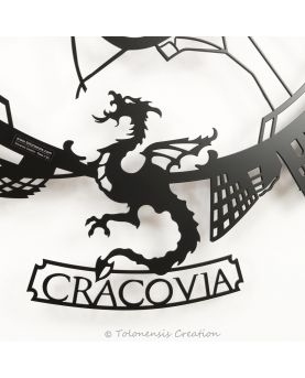 Dekoracja ścienna Little Planet Cracovia i zbliżenie smoka, godła miasta Krakowa