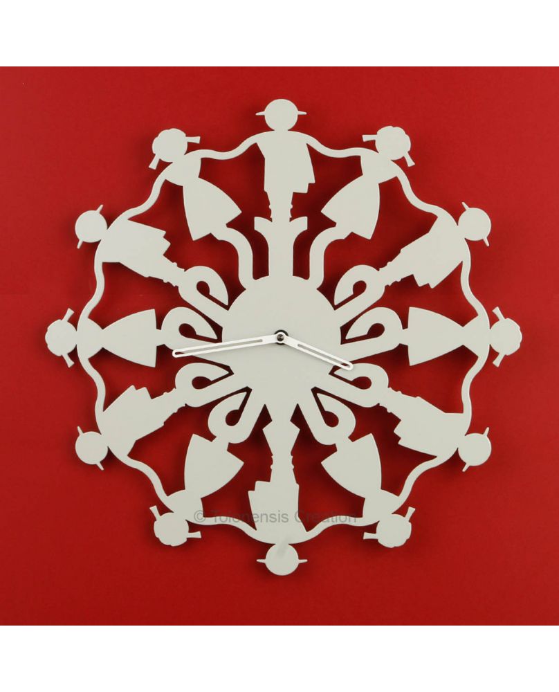 Clock Polish folk Gorals. Diameter 40 cm. Steel Laser-cut.