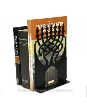 Pair of Judaica Menorah bookends on the theme of Judaism