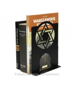 Pair of Magen David bookends on the theme of Judaism, depicting an interlaced Star of David.