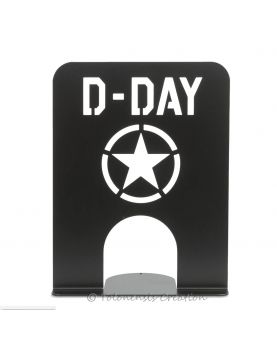 Front view of the D-Day bookend. Height 22 cm. Metal creation

Metal bookends - made in the European Union
