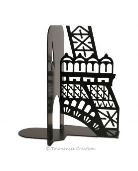 Serre-livres Design Tour Eiffel En Métal - 1 Paire, Noir - Pour Bureau, Bibliothèque, Rangement Livres