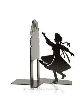 Reggilibro Krakowianka del folklore polacco, nero. Altezza 19 cm