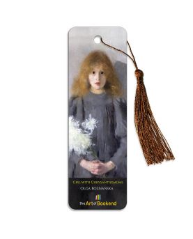 Segnalibro Ragazza con crisantemi