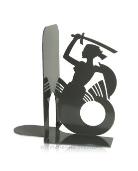 Bookend the Mermaid of Warsaw. Steel laser cut decoration, height 19 cm