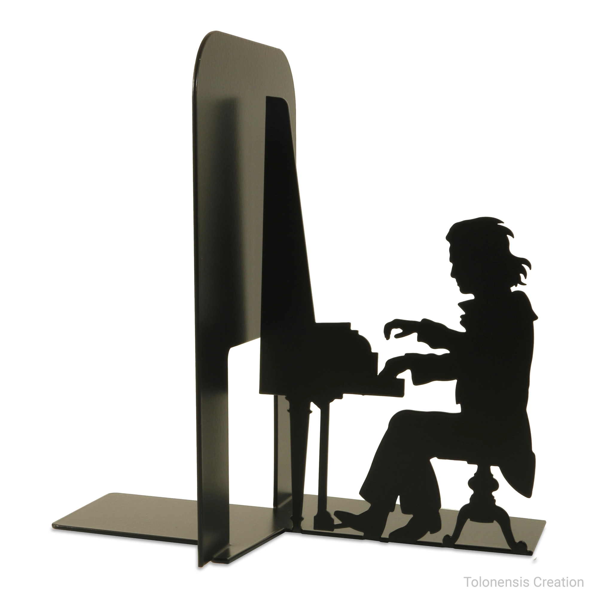 Ludwig van Beethoven bookend in matte black steel by Tolonensis Creation