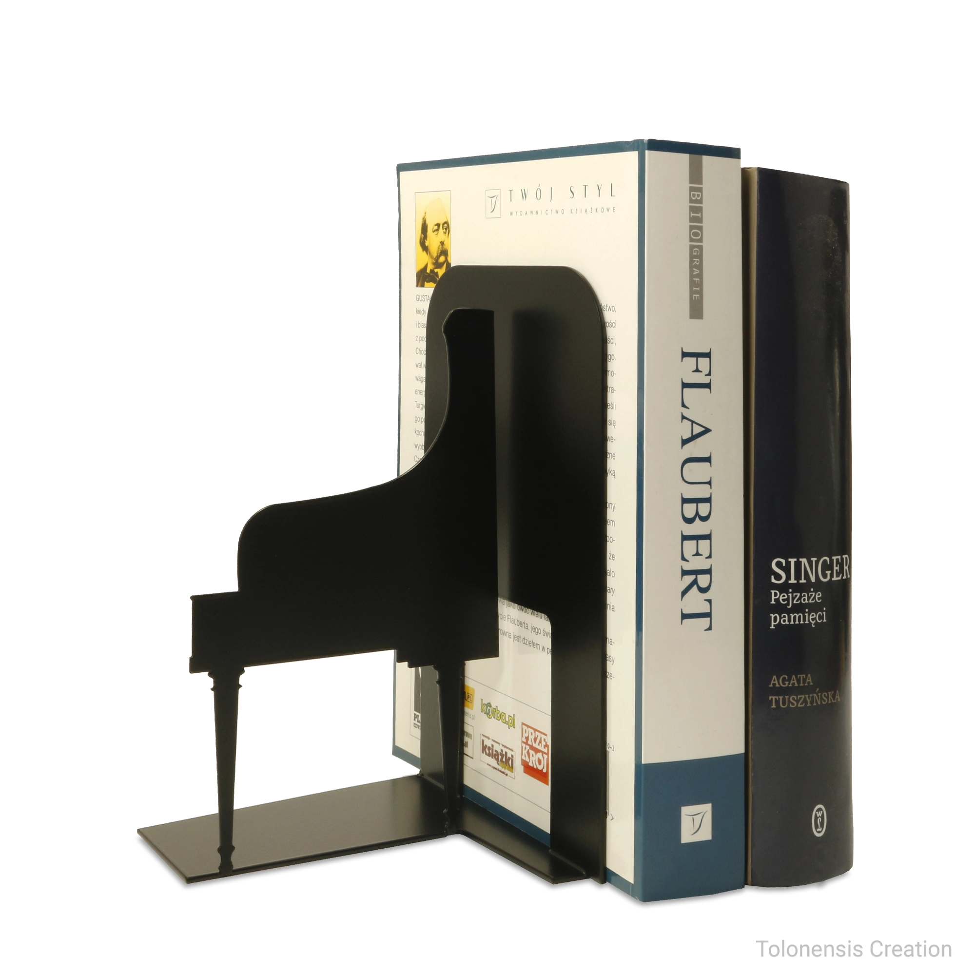 Bookend representing Ludwig van Beethoven’s piano – stylized metal artwork by Tolonensis Creation